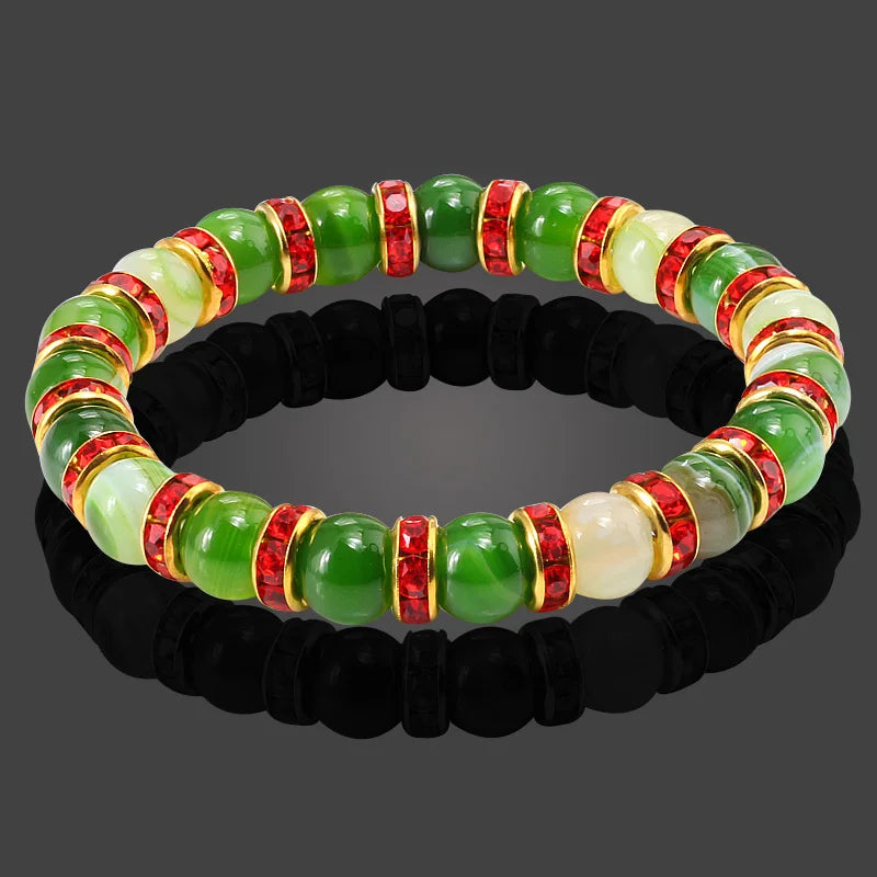 Terra Bracelet – Natural Stone Beaded Strand with Elastic Fit