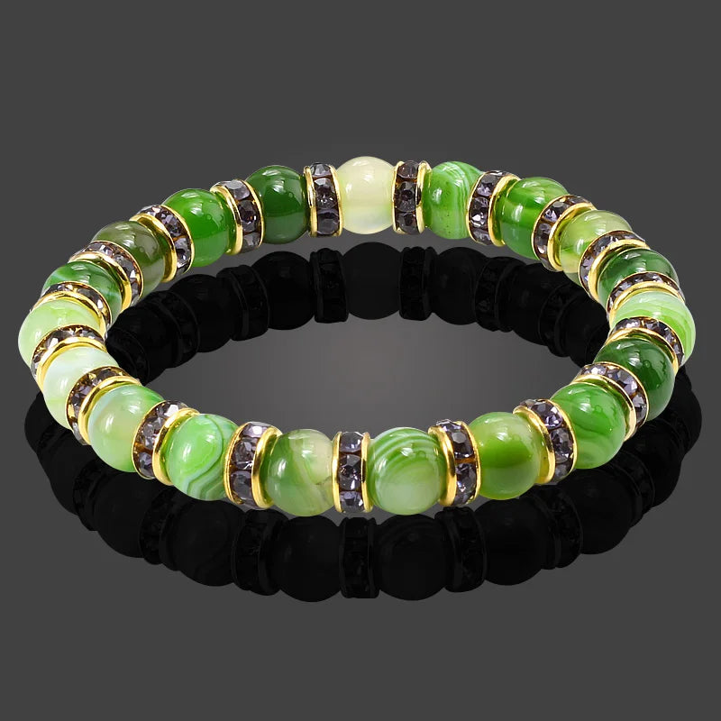 Terra Bracelet – Natural Stone Beaded Strand with Elastic Fit