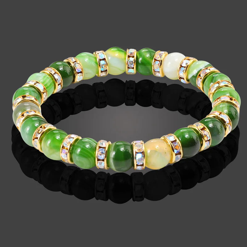 Terra Bracelet – Natural Stone Beaded Strand with Elastic Fit
