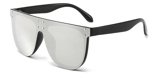 SHAUNA Oversize Retro Rivet Pilot Sunglasses