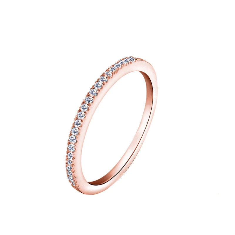 925 Sterling Silver Women’s Ring – Simulated Zircon Crystal Jewellery, Elegant Party & Wedding Band RJ222