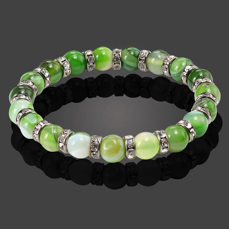 Terra Bracelet – Natural Stone Beaded Strand with Elastic Fit