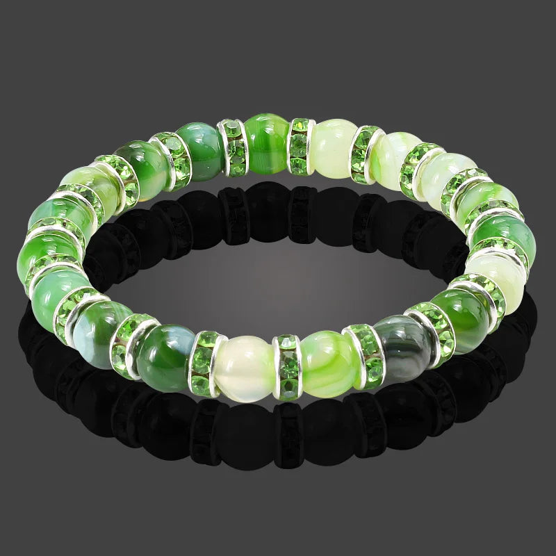 Terra Bracelet – Natural Stone Beaded Strand with Elastic Fit
