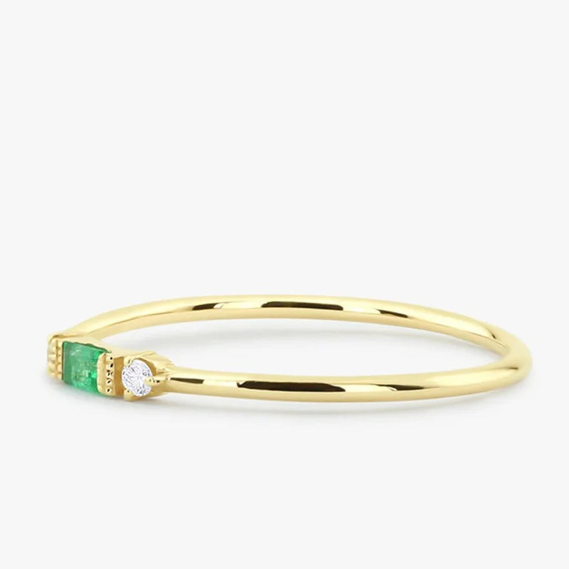 925 Sterling Silver Emerald Zircon Ring – Classic & Romantic Women’s Jewellery Gift