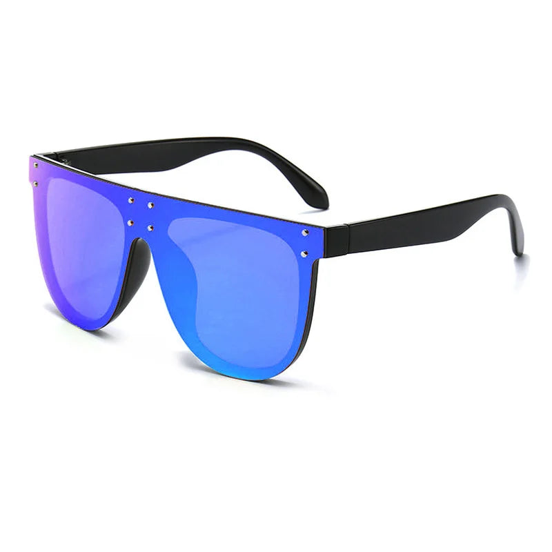 SHAUNA Oversize Retro Rivet Pilot Sunglasses
