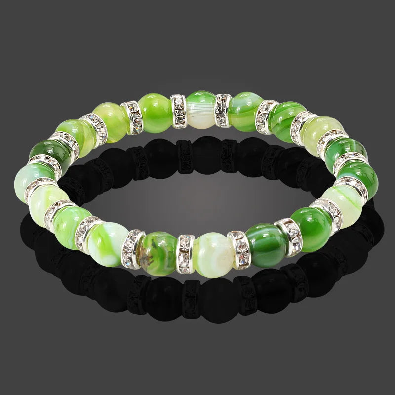 Terra Bracelet – Natural Stone Beaded Strand with Elastic Fit