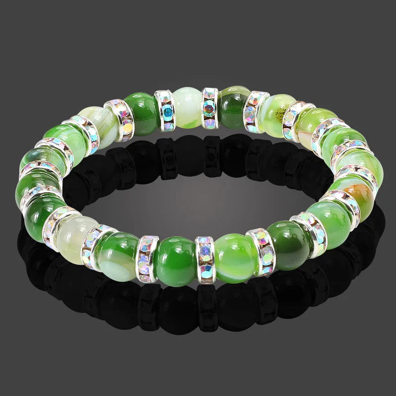 Terra Bracelet – Natural Stone Beaded Strand with Elastic Fit