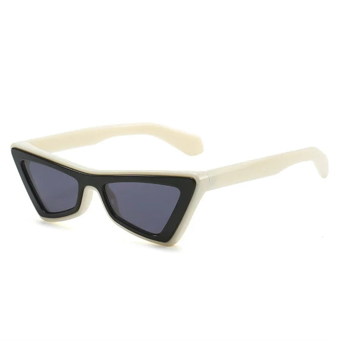 Y2K Punk Hip Hop Cat Eye Sunglasses – Oversized Street Style Color-Blocked UV400 Shades | Custom Logo Available