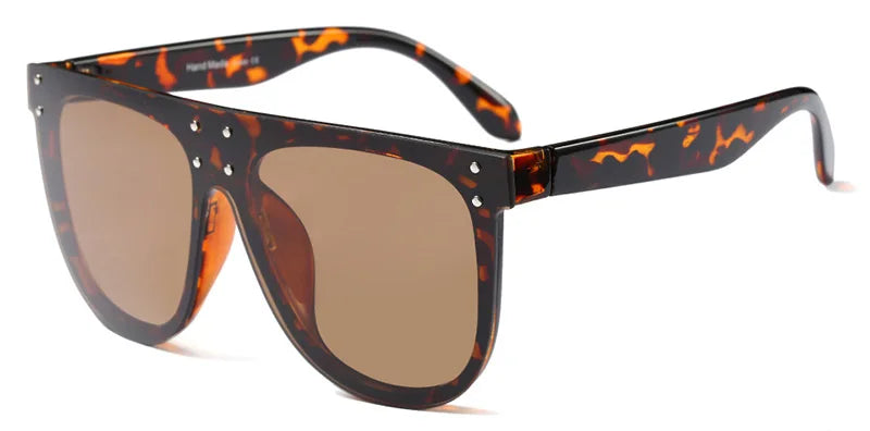 SHAUNA Oversize Retro Rivet Pilot Sunglasses