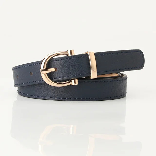 In Rome Verona Belt – PU Leather with Golden Oval Buckle (Available in Multiple Colors)