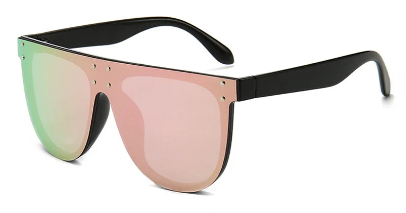 SHAUNA Oversize Retro Rivet Pilot Sunglasses