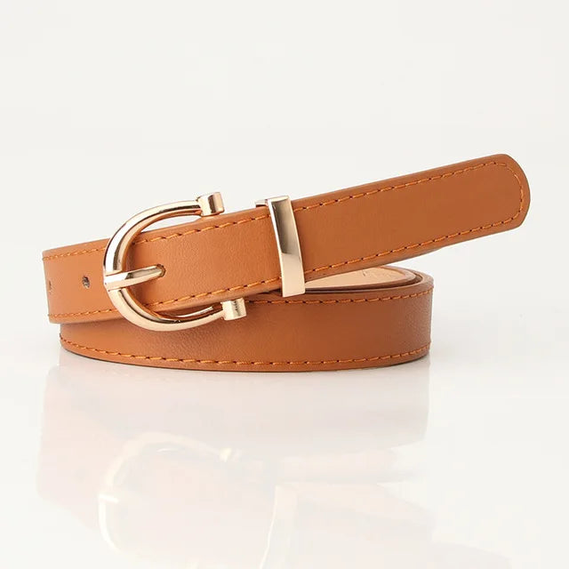 In Rome Verona Belt – PU Leather with Golden Oval Buckle (Available in Multiple Colors)