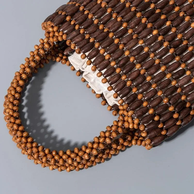 Isola Bag – Handmade Wooden Bead Tote with Boho Summer Design