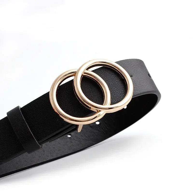 In Rome Aurora Belt – PU Leather with Double Ring Metal Buckle