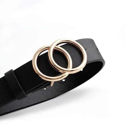 In Rome Aurora Belt – PU Leather with Double Ring Metal Buckle