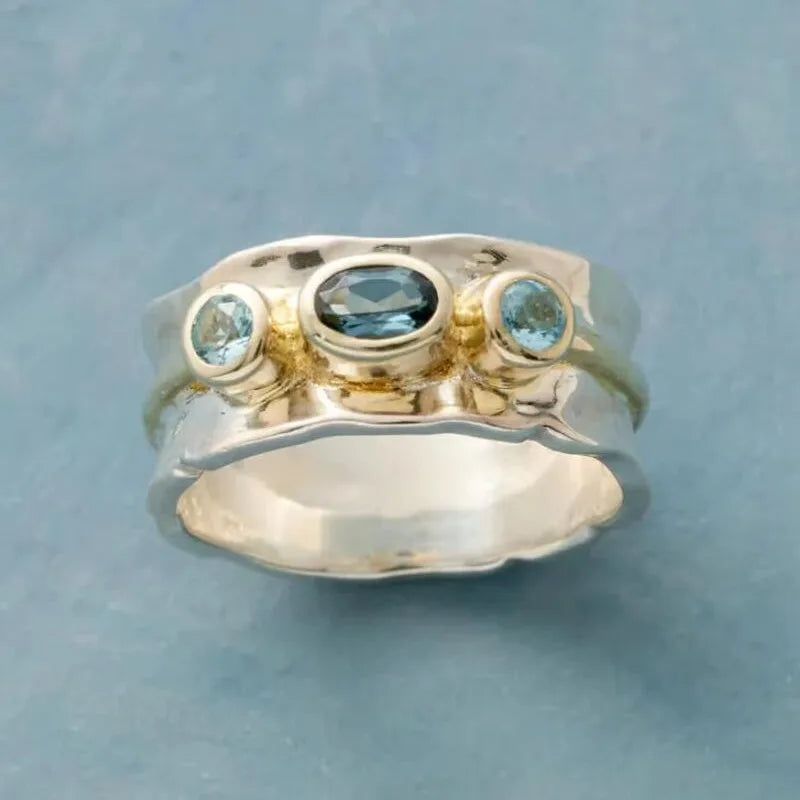 Retro Statement Cocktail Ring for Women – Bold Geometric Vintage Design