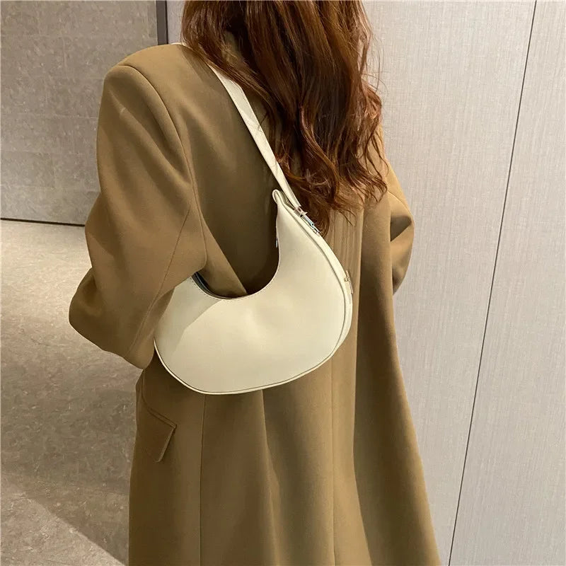 In Rome Portofino Hobo – Luxury PU Leather Shoulder Bag & Underarm Clutch Tote
