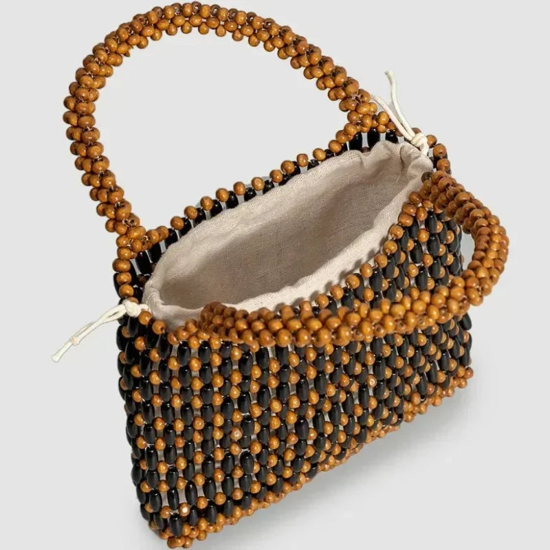 Isola Bag – Handmade Wooden Bead Tote with Boho Summer Design