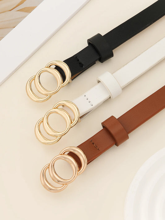 Golden Buckle Trio Belts