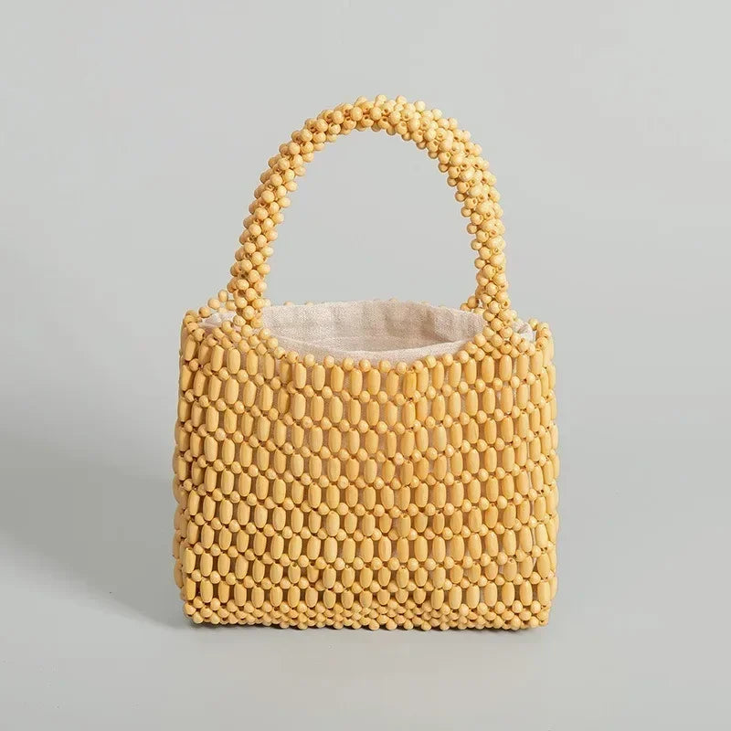 Isola Bag – Handmade Wooden Bead Tote with Boho Summer Design