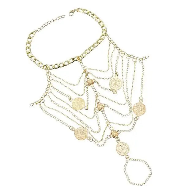 Bohemian Vintage Tassel & Bells Bracelet – Tribal Gypsy Statement Jewelry for Women