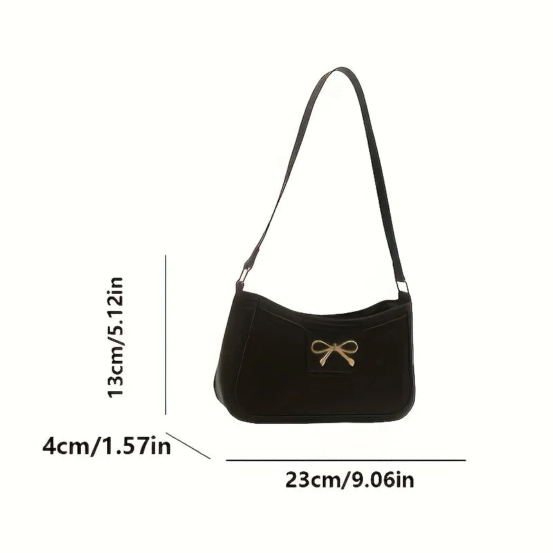 In Rome Siena Bow Bag – Elegant PU Leather Shoulder Bag with Chic Bowknot Detail