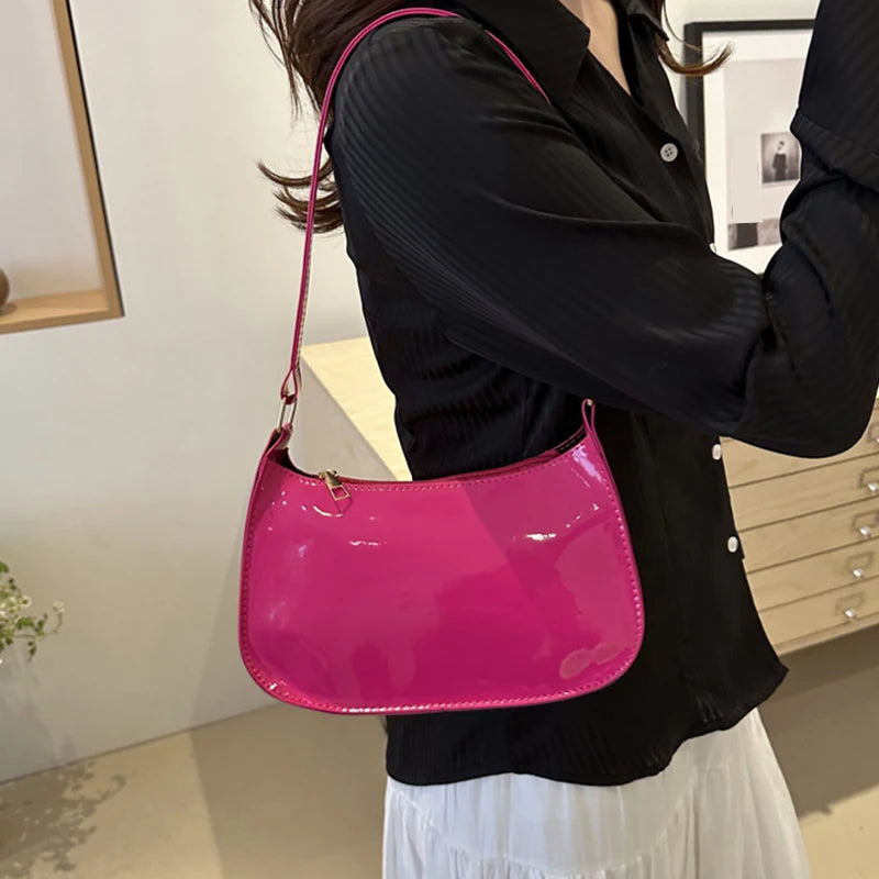 In Rome Capri Hobo – Retro PU Leather Shoulder Bag with Chic Underarm Design
