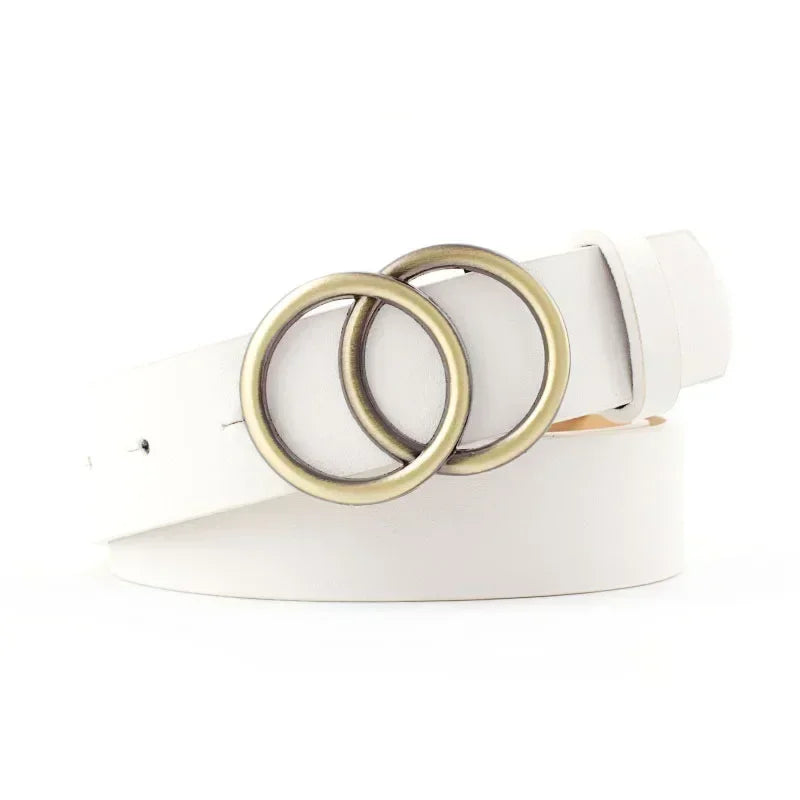 In Rome Aurora Belt – PU Leather with Double Ring Metal Buckle