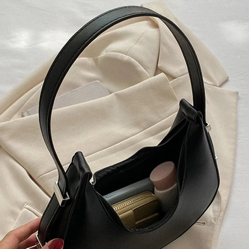 In Rome Portofino Hobo – Luxury PU Leather Shoulder Bag & Underarm Clutch Tote