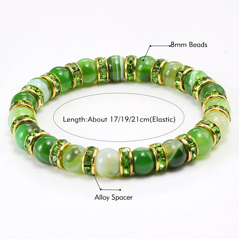 Terra Bracelet – Natural Stone Beaded Strand with Elastic Fit