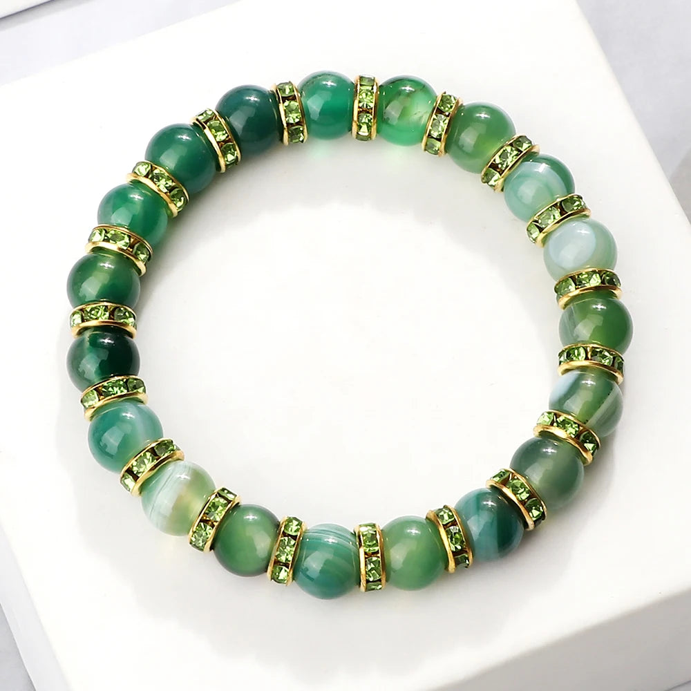 Terra Bracelet – Natural Stone Beaded Strand with Elastic Fit