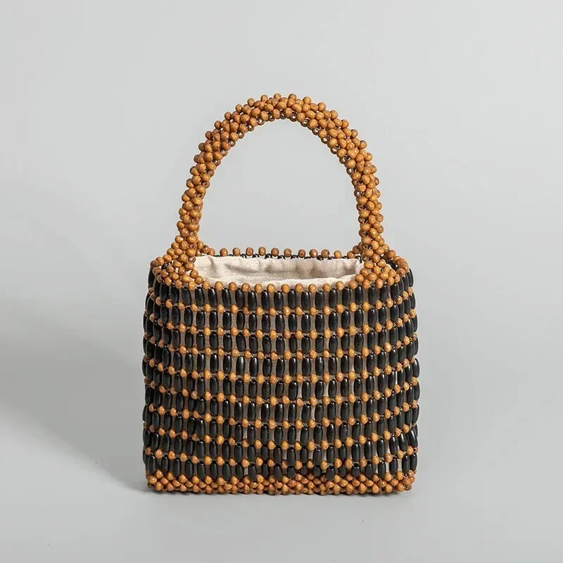 Isola Bag – Handmade Wooden Bead Tote with Boho Summer Design