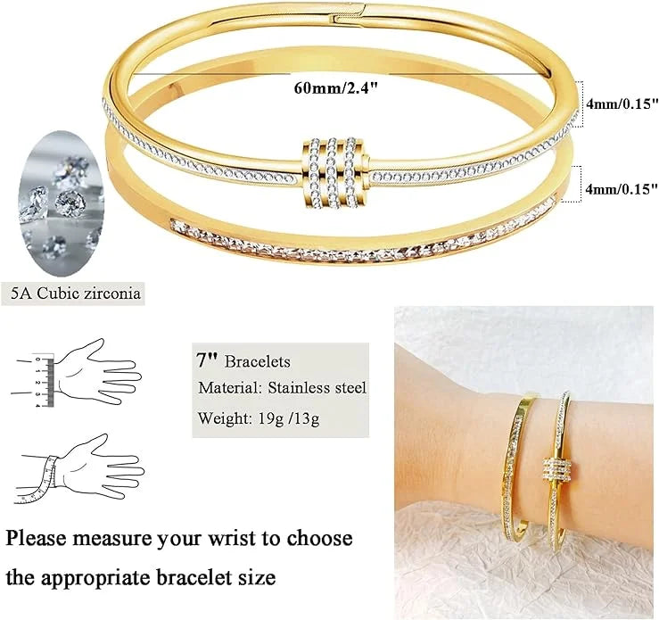 Timeless Shine – Titanium Steel Gold Bracelet
