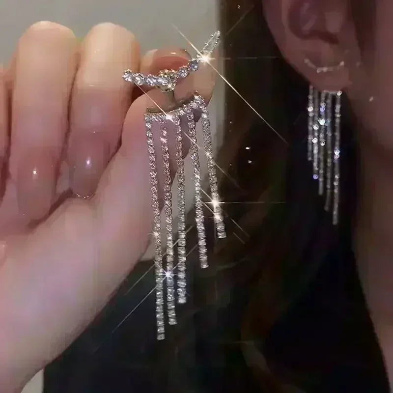 New Fashion Elegant Rectangular Zircon Drop Earrings – Timeless Women’s Jewelry for Weddings, Parties & Premium Gifts