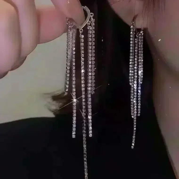 New Fashion Elegant Rectangular Zircon Drop Earrings – Timeless Women’s Jewelry for Weddings, Parties & Premium Gifts