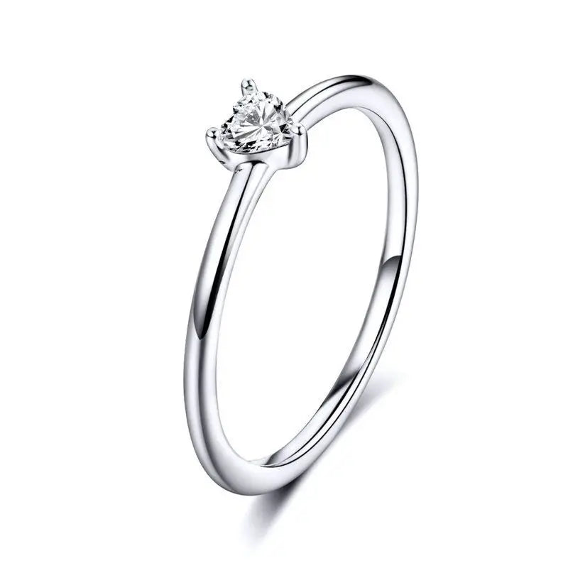 WOSTU 925 Sterling Silver Shimmering Wish Ring – Elegant Stackable Zircon Band Inspired by Timeless Roman Fashion