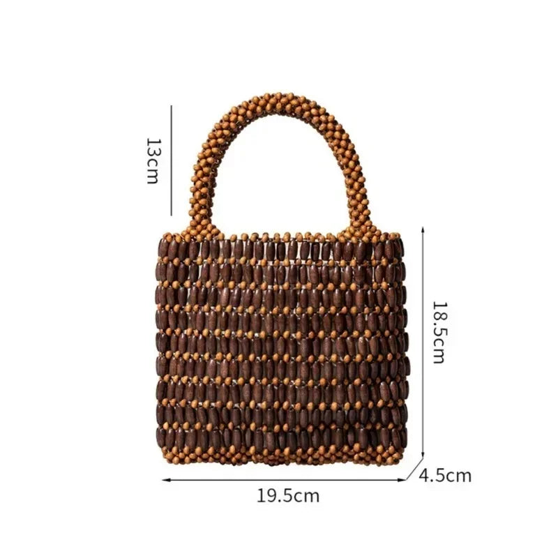 Isola Bag – Handmade Wooden Bead Tote with Boho Summer Design