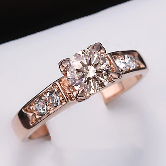 ZHOUYANG Women’s Wedding Ring – Classic 6mm Prong Setting Cubic Zirconia Engagement Band, Fashion Jewellery Gift