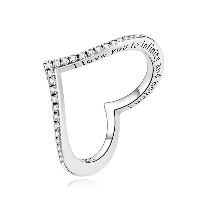 WOSTU 925 Sterling Silver Shimmering Wish Ring – Elegant Stackable Zircon Band Inspired by Timeless Roman Fashion
