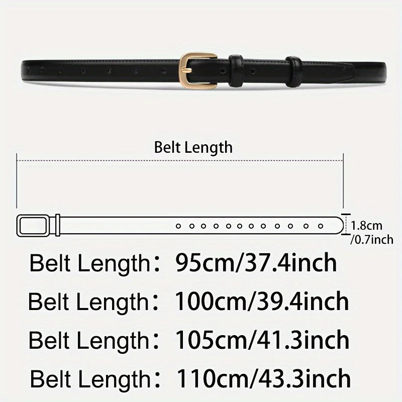 In Rome Duo Set – Women’s PU Leather Belts with Retro Needle Buckle (2 Pieces)
