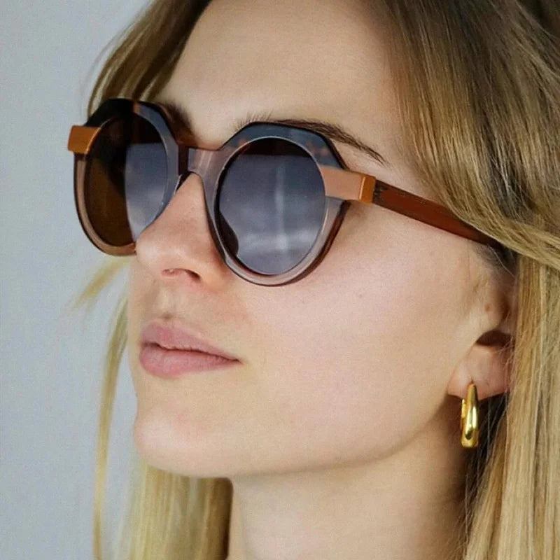 Nero Sunglasses – Retro Rivet Round Shades with UV400 Protection