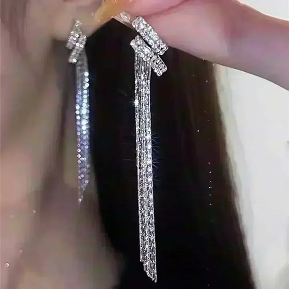 New Fashion Elegant Rectangular Zircon Drop Earrings – Timeless Women’s Jewelry for Weddings, Parties & Premium Gifts