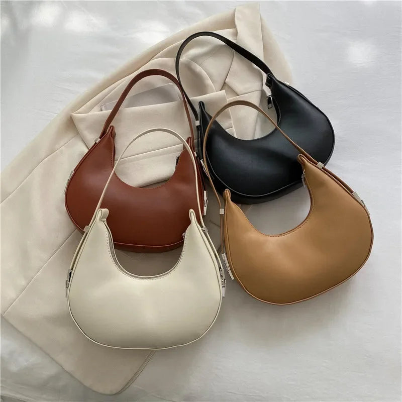 In Rome Portofino Hobo – Luxury PU Leather Shoulder Bag & Underarm Clutch Tote