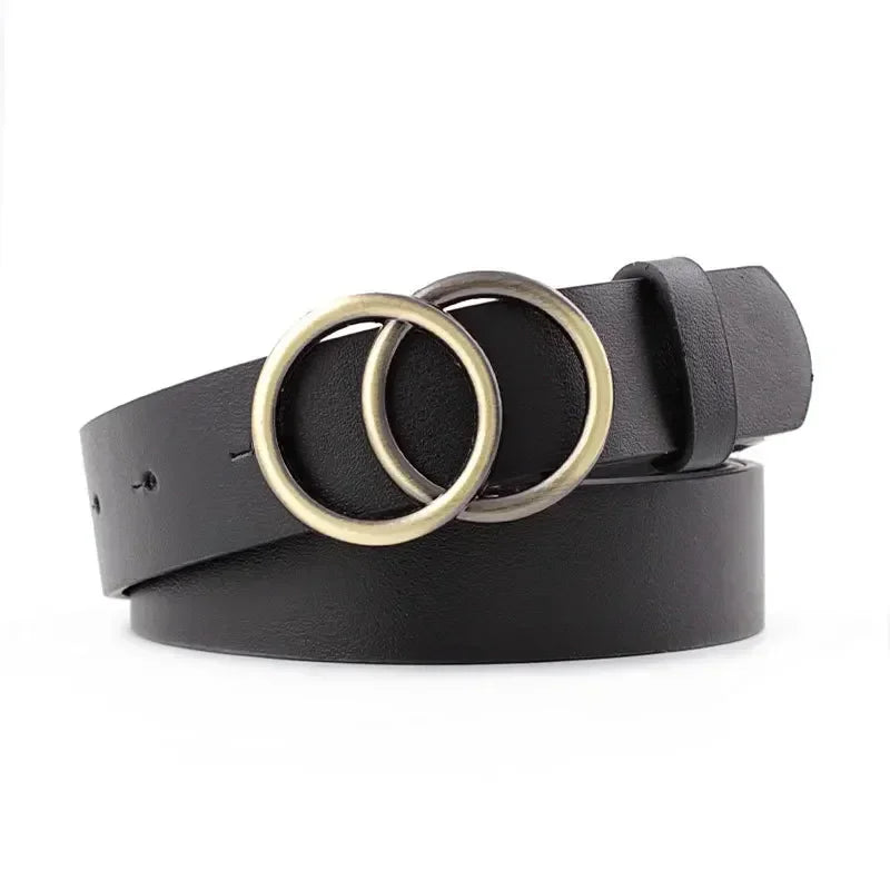 In Rome Aurora Belt – PU Leather with Double Ring Metal Buckle