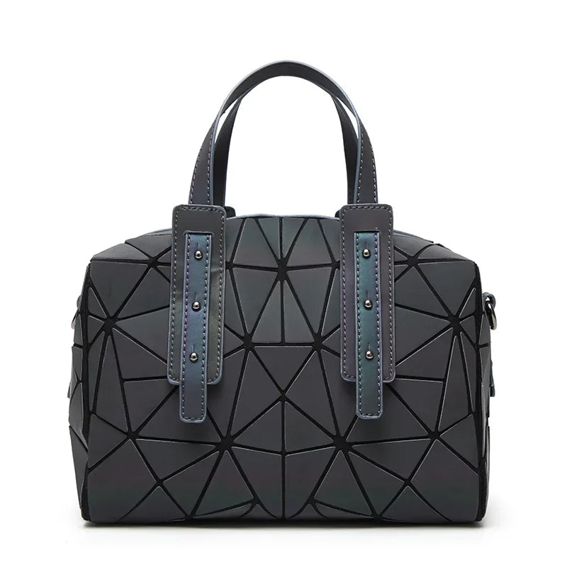 In Rome Luminous Geometric Boston Bag – Women’s Laser Sequin Shoulder & Crossbody Handbag