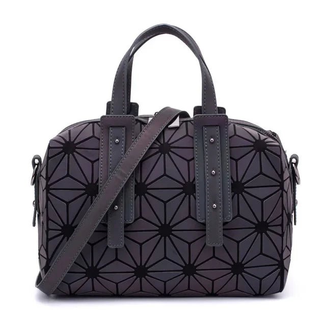 In Rome Luminous Geometric Boston Bag – Women’s Laser Sequin Shoulder & Crossbody Handbag