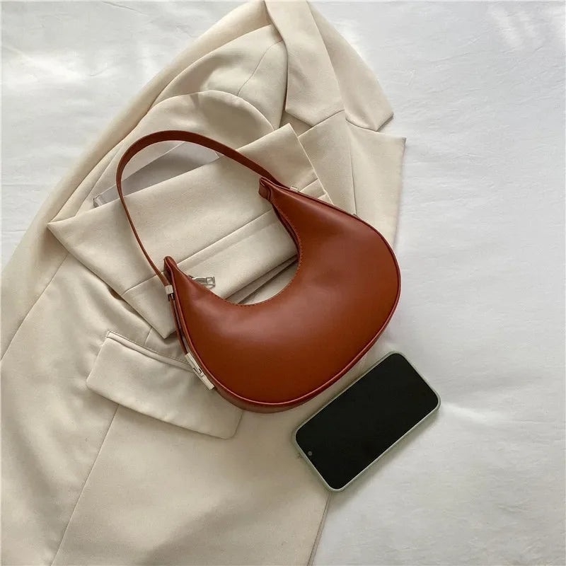 In Rome Portofino Hobo – Luxury PU Leather Shoulder Bag & Underarm Clutch Tote