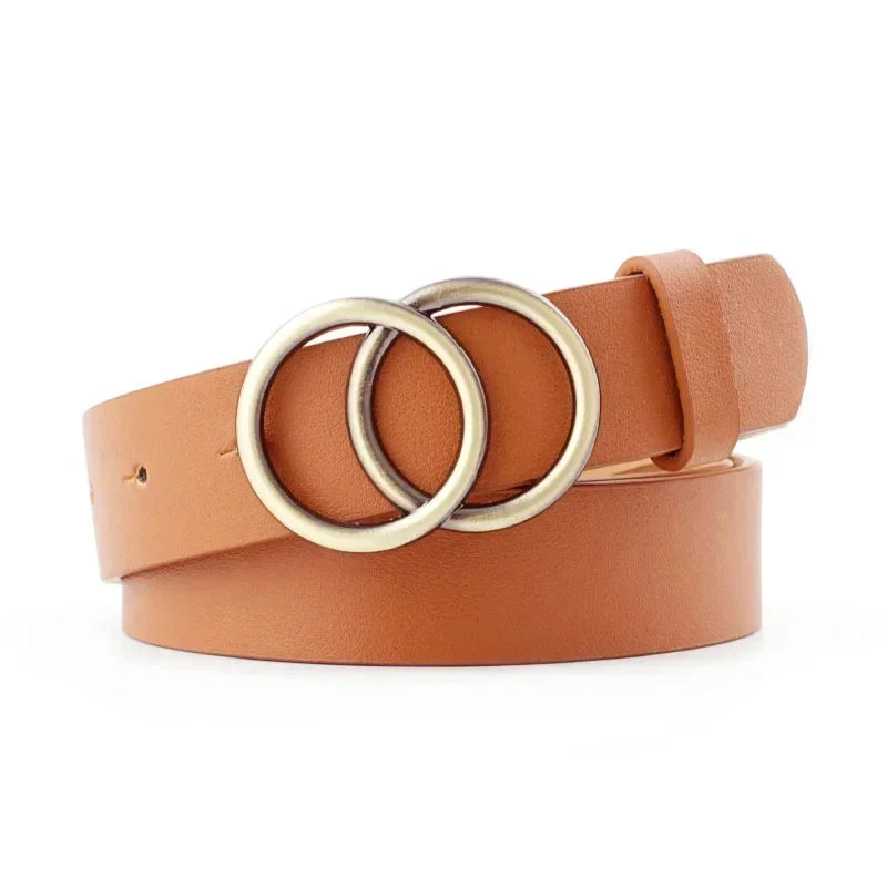 In Rome Aurora Belt – PU Leather with Double Ring Metal Buckle