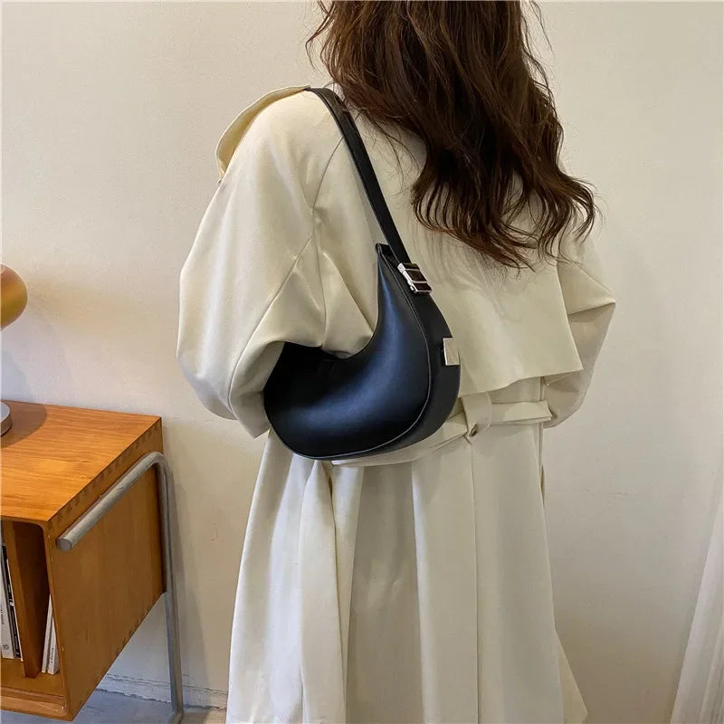 In Rome Portofino Hobo – Luxury PU Leather Shoulder Bag & Underarm Clutch Tote