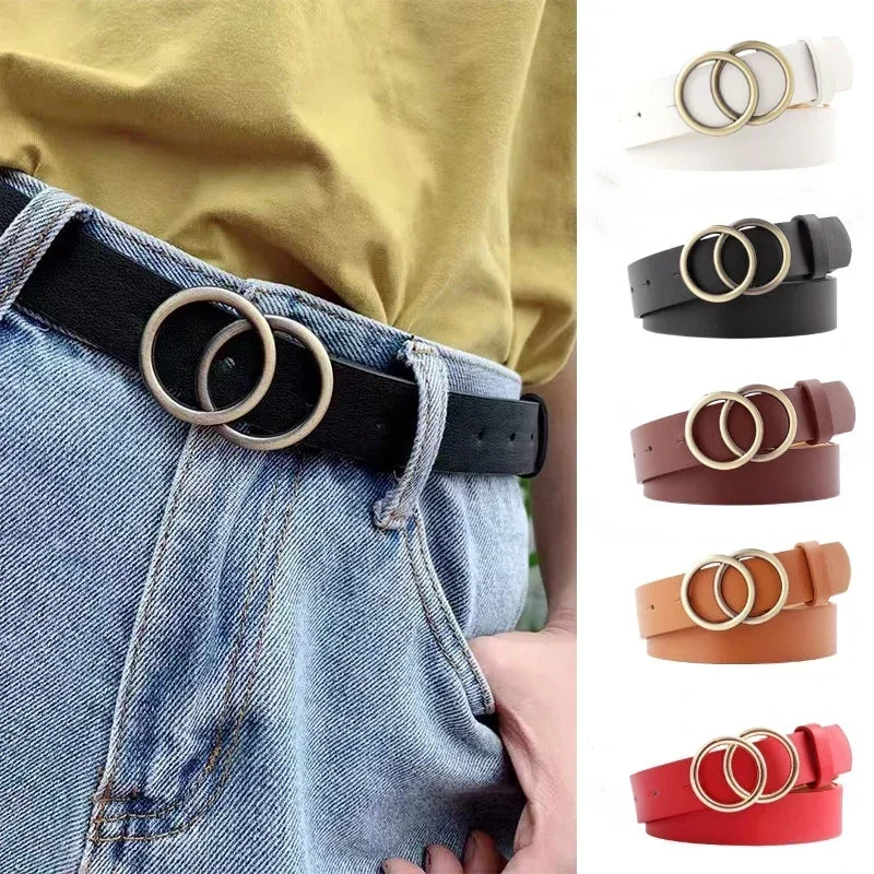 In Rome Aurora Belt – PU Leather with Double Ring Metal Buckle